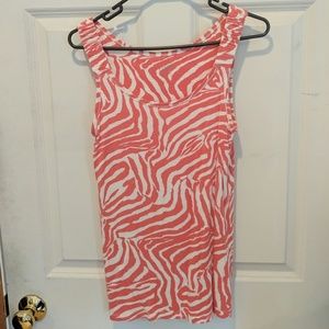 Pink and white LOFT tank top